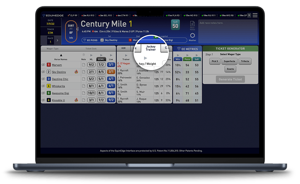 Jockey and Trainer Stats with EquinEdge