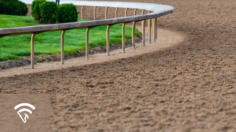 Photo of a rail at a horse racing track