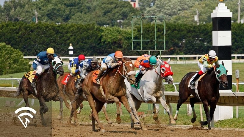Horses racing representing the topic of a takeout in horse racing