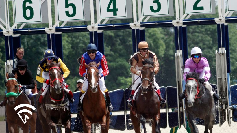 Horses racing representing a trouble line in handicapping