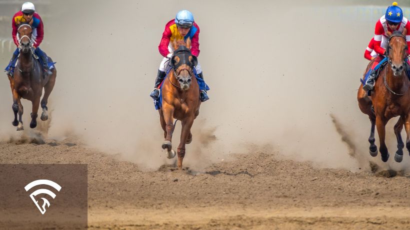 3 horses racing on a dirt track representing a pick 3 bet