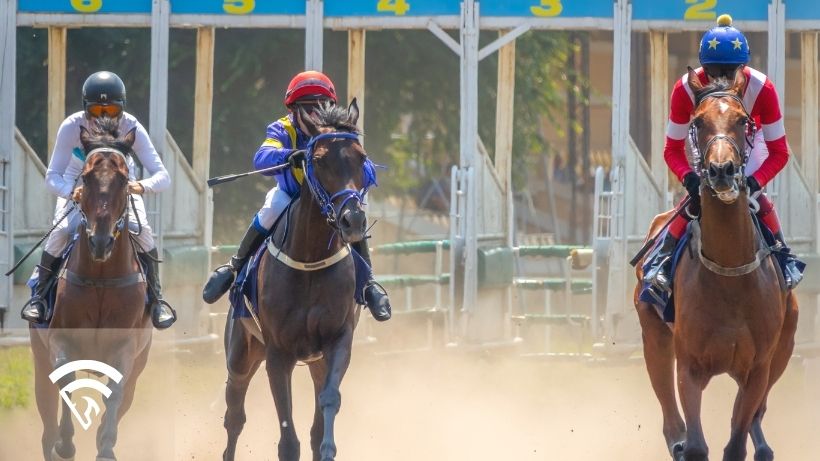Horses racing representing the topic of a false start in horse racing